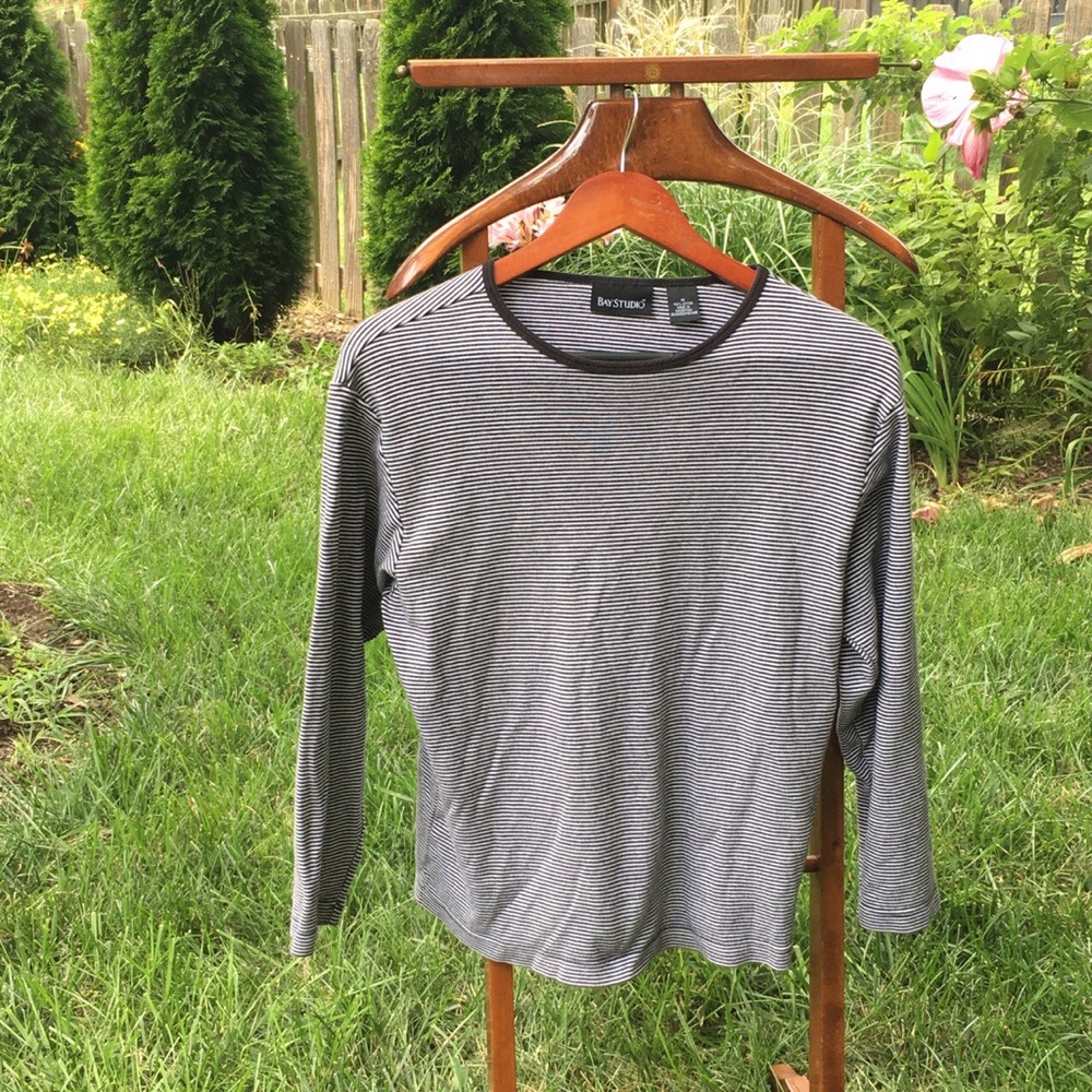 Black and White Striped Long Sleeve